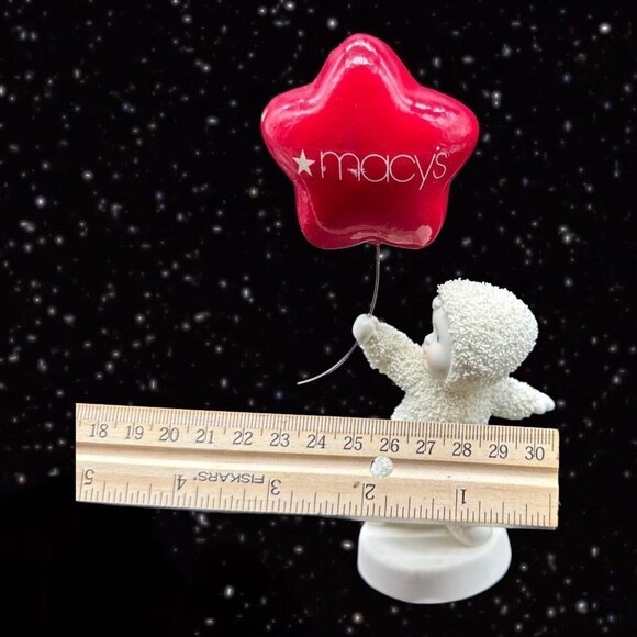 Selfie Shoppers Dept 56 Snowbabies with special red Macy's Balloon in hand 6”T - Picture 7 of 8